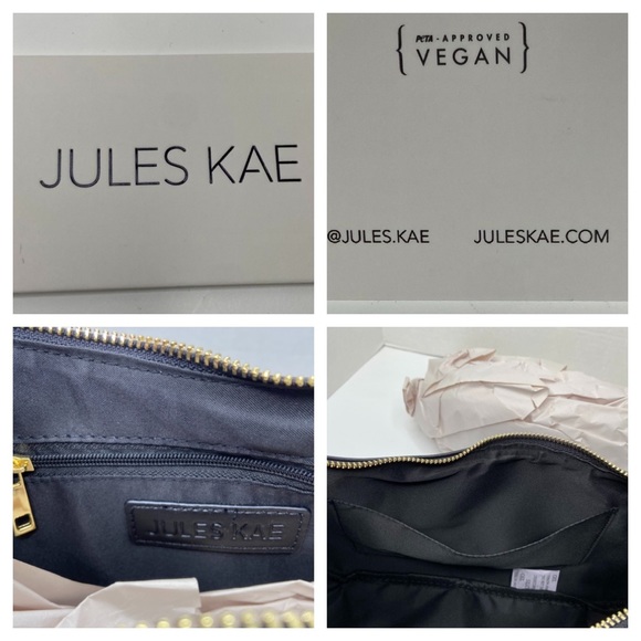 Jules Kae Zola Black Vegan Leather Crossbody Bag Braided Strap Hobo Shoulder NWT - Picture 11 of 12